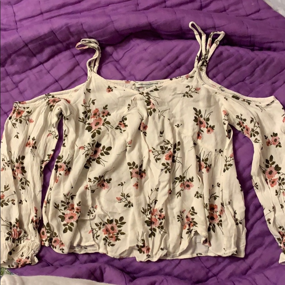 Floral cold shoulder shirt